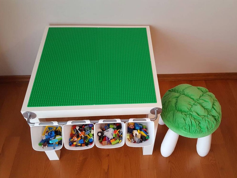 making a lego table with storage