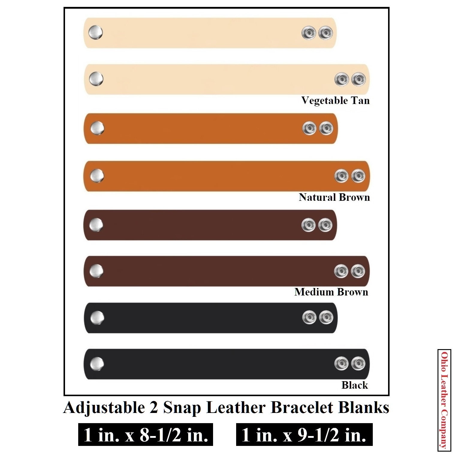 Leather bracelet blanks 15 Pack 8 oz Medium Brown 1 inch X 7 to 11 inch 