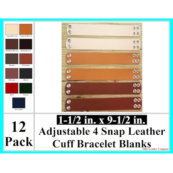Leather Bracelet Blanks 1-1/2 X 9.5 inch.Adjustable Leather Cuff Adjustable Bracelet Cuff - Adjustable Leather Cuff Blanks