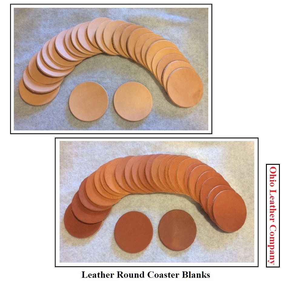 Round Leather Coaster Blanks 3 Sizes 6 pk 12 pk 18 pk 810 oz. Etsy
