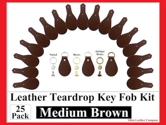Leather Round Key Fob Kit 25 Pack Leather Round Key Fob Kit 25 Pack