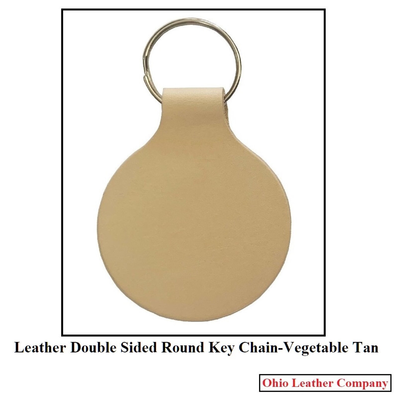 Leather Double Sided Round Key Fob Kit Leather Key fob Blank Etsy