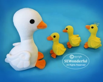 Duckling Parade Plush Stuffed Animal Sewing Pattern PDF