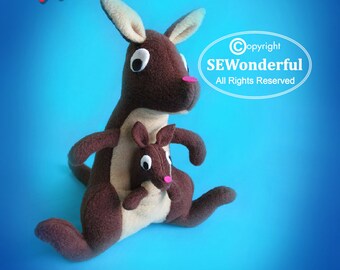 Kangaroo Plush Stuffed Animal Sewing Pattern PDF