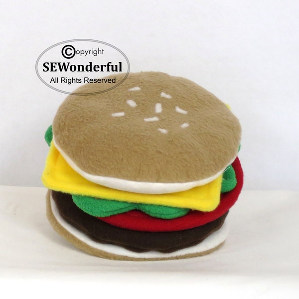 Burger Plushie Sewing Pattern PDF