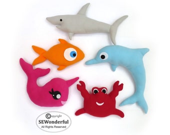 Sea Critter Stuffed Animal Collection Sewing Pattern PDF