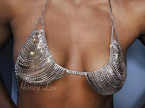 rhinestone chain bikini