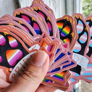 Pride Paw Stickers (Lesbian, Gay, Bisexual, Trans)