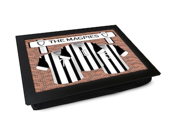 Newcastle FC 'The Magpies' Lap Tray L919 | Personalised Gift | Cushioned Dinner Tray | Multi Purpose Laptop Desk | Handmade In UK | 2 Sizes