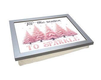 Sparkle Weihnachten gepolstertes Schoßtablett L1135 - Personalisieren | Niedlich |  Laptop Schreibtisch | Essen und servieren | Basteln | Mehrzweckgeschenk für Zuhause