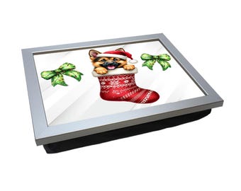 Dalmatiner Weihnachten gepolstertes Schoßtablett L1560 - Personalisieren | Laptop Schreibtisch | Essen und servieren | Basteln | Mehrzweckgeschenk für Zuhause