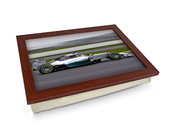 Mecedes F1 Auto Lap Tray - L0055 Personalisiertes Geschenk | Einzigartiges Geschenk | Gepolstertes Knietablett | Hohe Qualität | Laptop Schreibtisch