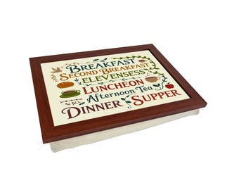 Breakfast to Supper Cushioned Lap Tray - Multi Purpose Knee Desk for Meals and Laptops - Serving Tray for Food and Drink - 2 Sizes - L1850