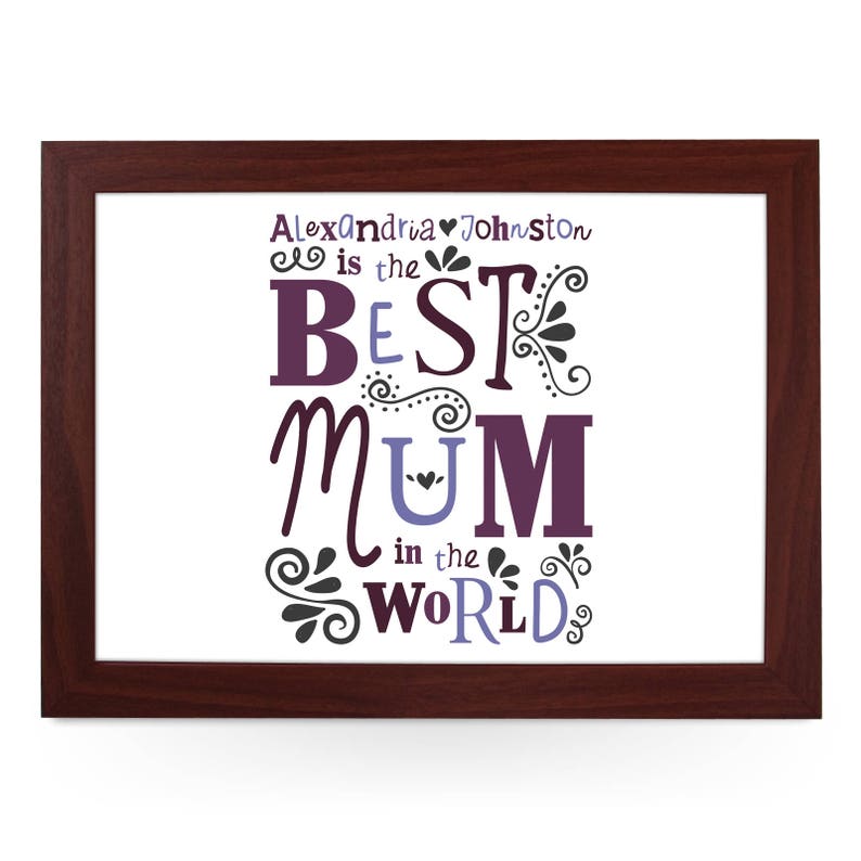 Personalised Best Mum in the World Lap Tray L0491 Etsy UK