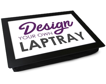 Design Your Own Photo Lap Tray with Cushion | Personalised Image Serving Tray | Durable Beanbag Cushioned Padded Base | Portable Laptop Desk