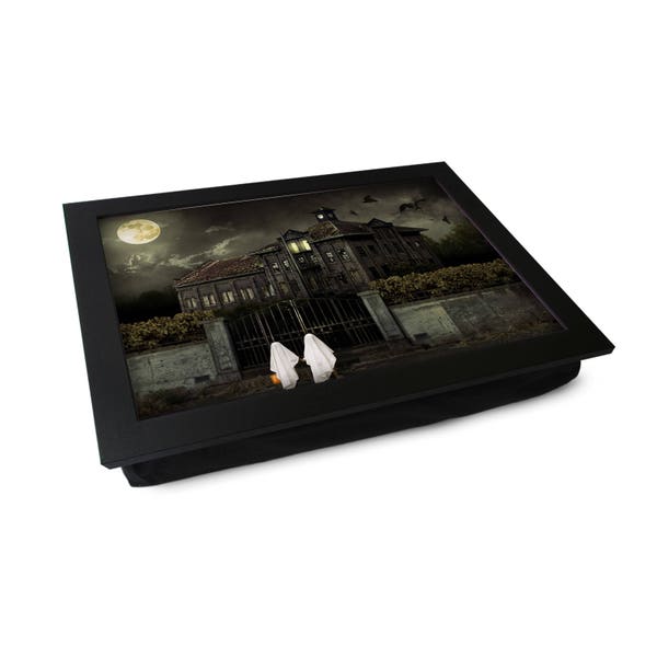 Spooky House Lap Tablett - L0414 Personalisiertes Geschenk | Einzigartiges Geschenk | Gepolsterter Laptray | Hochwertige | Laptop Schreibtisch