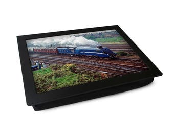 Mallard Train 1998 Lap Tray L052 | Personalise This Gift | Cushioned Multi Purpose Dinner Tray | Laptop Desk | Handmade In UK | 2 Sizes