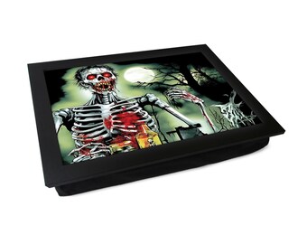 Zombie Photo Lap Tray L666 | Halloween | Gothic | Personalized | Cushioned Multi Purpose Tray | Laptop Desk | Handmade In UK | 2 Sizes