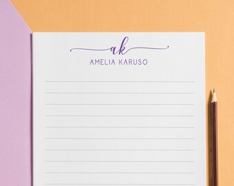 PERSONALIZED NOTEPAD | Custom Notepad | Notepad with Name | Monogram Notepad | Script Notepad | Lined Notepad | Style AZ420