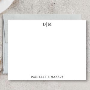 Personalized Monogram Note Cards | Custom Stationery Set | Wedding Thank You | Style G3045