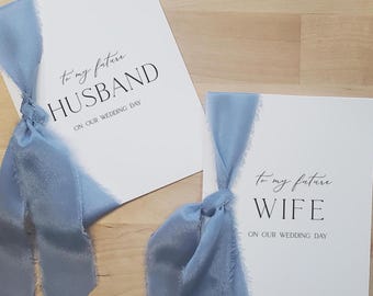 Tarjetas de boda para marido y mujer con cinta / CL48R