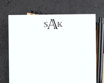 Bloc de notas personalizado con monograma / Bloc de notas personalizado / Bloc de notas profesional / Bloc de notas de negocios / Bloc de notas para hombre / Bloc de notas de regalo / Estilo V9221