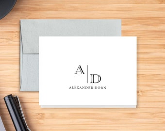 Personalized FOLDED NOTE CARDS | Monogram Note Card Set | Custom Note Cards | Custom Stationery | Stationery Gift Sets | Style P1714