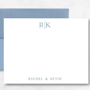 Personalized Couples Stationery Set | Monogram Note Cards with Envelopes | Style A5537
