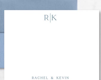 Personalized Couples Stationery Set | Monogram Note Cards with Envelopes | Style A5537