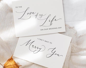 Bride and Groom WEDDING CARDS | To the Love of My Life Card | I Can't Wait to Marry You Card| Wedding Day Cards | Style S0161