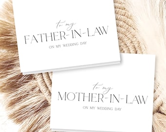 Mother in Law and Father in Law WEDDING DAY CARDS | To My In-Laws Card | To My Parents Card | Style CL488