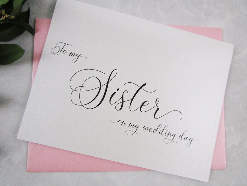 Sister Wedding Gift Sister Wedding Day Card SHIMMER To My Sister on my Wedding Day Card