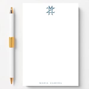 Monogram Notepad with Name | Personalized Stationery | Custom Notepad | Style MVM05