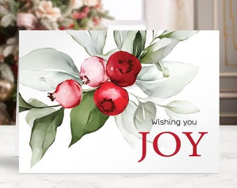 Personalized Christmas Card Set |  Holly & Ivy | Greenery Cards | Style MH071