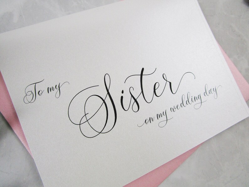 Sister Wedding Gift Sister Wedding Day Card SHIMMER To My Sister on my Wedding Day Card