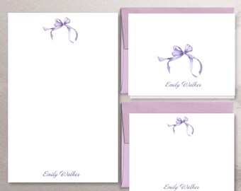 Purple Stationery Gift Set | Custom Note Cards | Personalized Note Pad | Custom Stationery Set | Style KD218