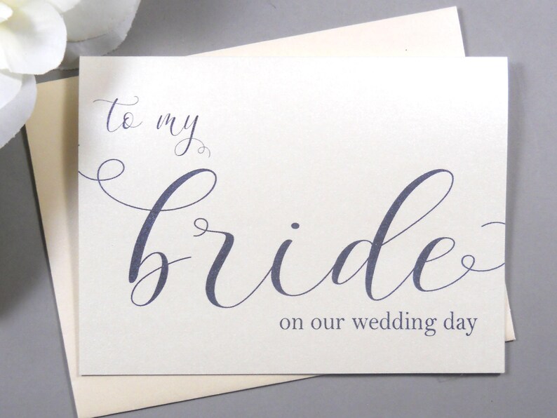 Wedding Day Card Bride Wedding Day Gift Bride Groom Card to Bride SHIMMER To My BRIDE on our Wedding Day Card To My Bride Card