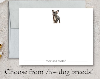 PERSONALIZED Dog Note Card Set | Personalized Dog Stationery Set | Custom Canine  Note Cards | 75 Breeds to Choose From | Style DOG99