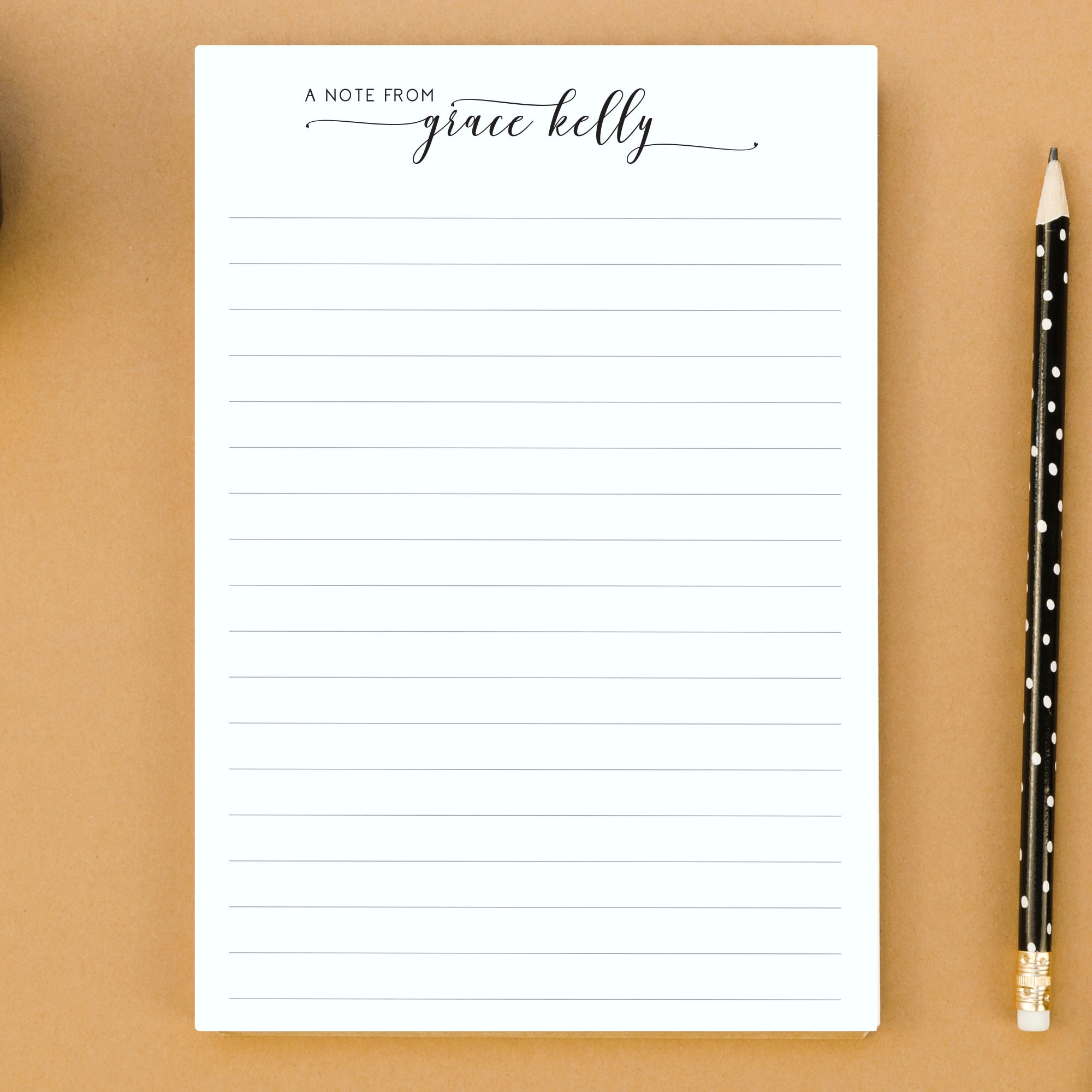 Personalized Script Notepad | Custom Stationery | Style AZ444 - Etsy