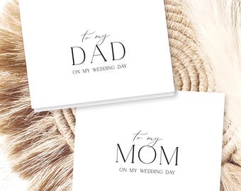 Mother and Father WEDDING DAY CARDS | To my Dad Card | To my Mom Card | Wedding Day Cards for Parents | Style CL488