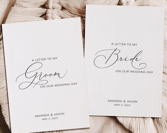 Personalized WEDDING LETTER to Bride or Groom | To My Husband Card | To My Wife Card | Personalized Wedding Vow Book | Style S0161