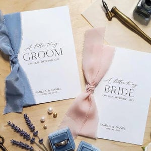 Ribbon Wedding Letter for Bride or Groom Ribbon | Groom Wedding Day Card | To My Bride Card | Style CL488