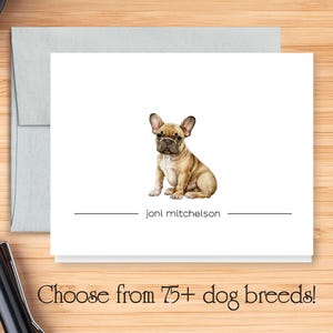 CUSTOM Dog Note Card Set | Personalized Dog Stationery Set | Custom Note Cards | Choose from 75 Breeds | Style DOG99
