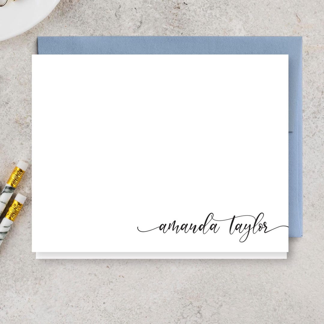 PERSONALIZED Note Card Set | Folded Stationery With Envelopes | Style ...