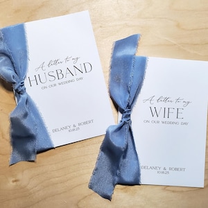 Personalized Wedding Letter with Silk Ribbon | To My Husband/Wife on our Wedding Day Card | Style CL488
