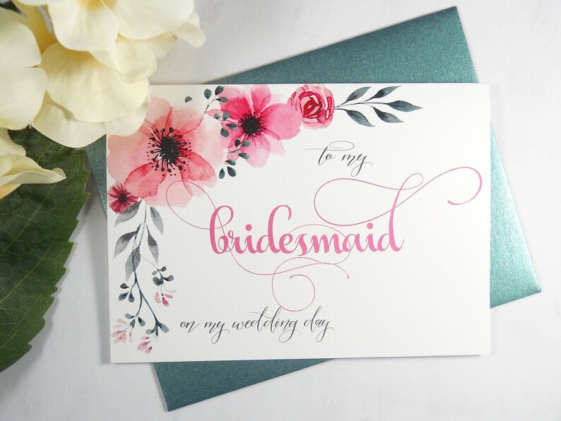 To My BRIDESMAID CARD Wedding Cards Wedding Card Wedding Thank You Cards Bridesmaid Thank You Card Bridesmaid Card Bridesmaid Gift