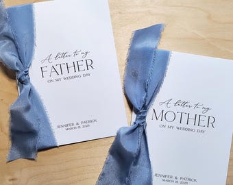 WEDDING LETTER to Mother or Father with Ribbon | Cards for Parents | Style CL488