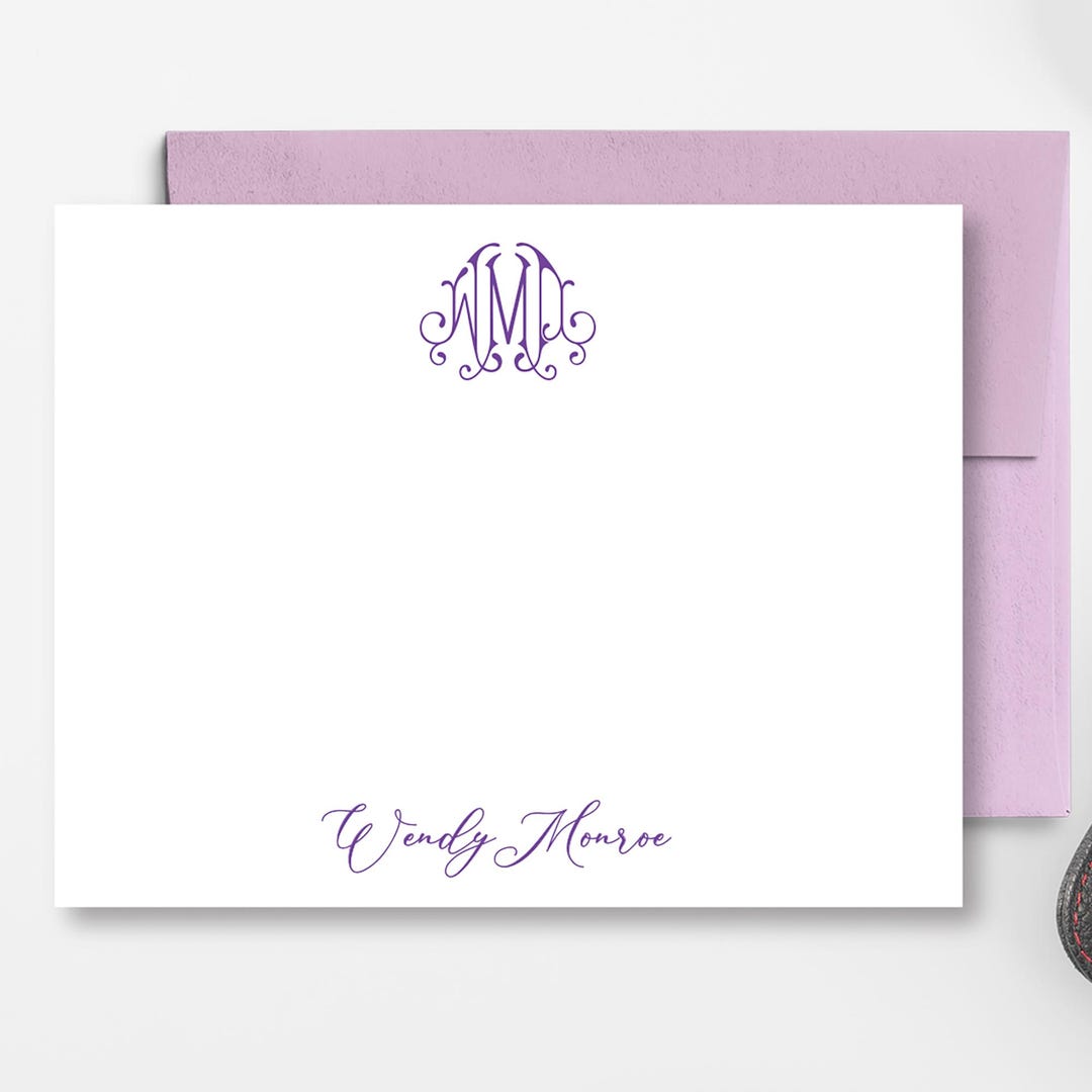 VINTAGE MONOGRAM Note Cards | Custom Stationery Set | Letter Writing ...