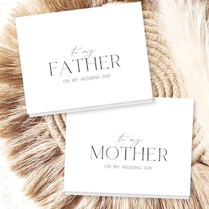 Mother and Father WEDDING DAY CARDS | To my Mother Card | To my Father Card | Wedding Day Cards for Parents | Style CL488