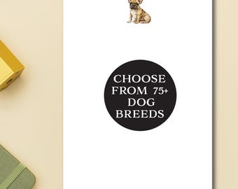 Bloc de notas personalizado para perros / Hojas de escritura personalizadas / Set de regalo para amantes de los perros / Bloc de notas con nombre / Regalo canino / Estilo DOG99